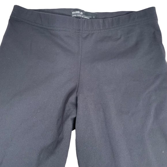 Benjamin Jay Leather Zip Ankle Leggings S Black Elastic Waist Pullon Mid Rise - Picture 2 of 6